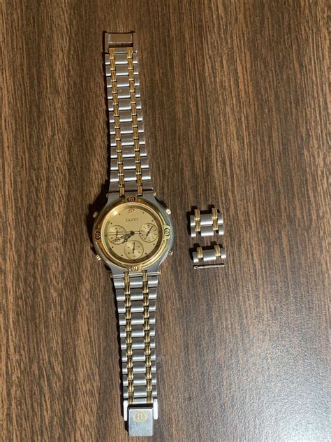 Very Rare Vintage GUCCI 9400 Chrono Gold Dial 